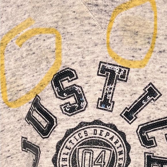 Justice Active Brand Gray Varsity Sweater - Girl Size 10 - Picture 4 of 4